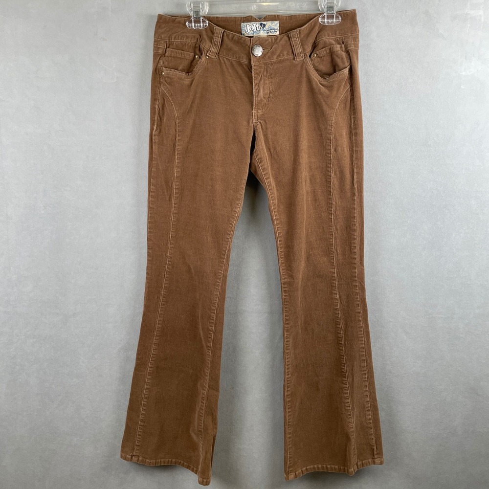 Jolt Womens 11 Brown Corduroy Flare Pants Low Rise Boho Y2K Indie Hippie 70s